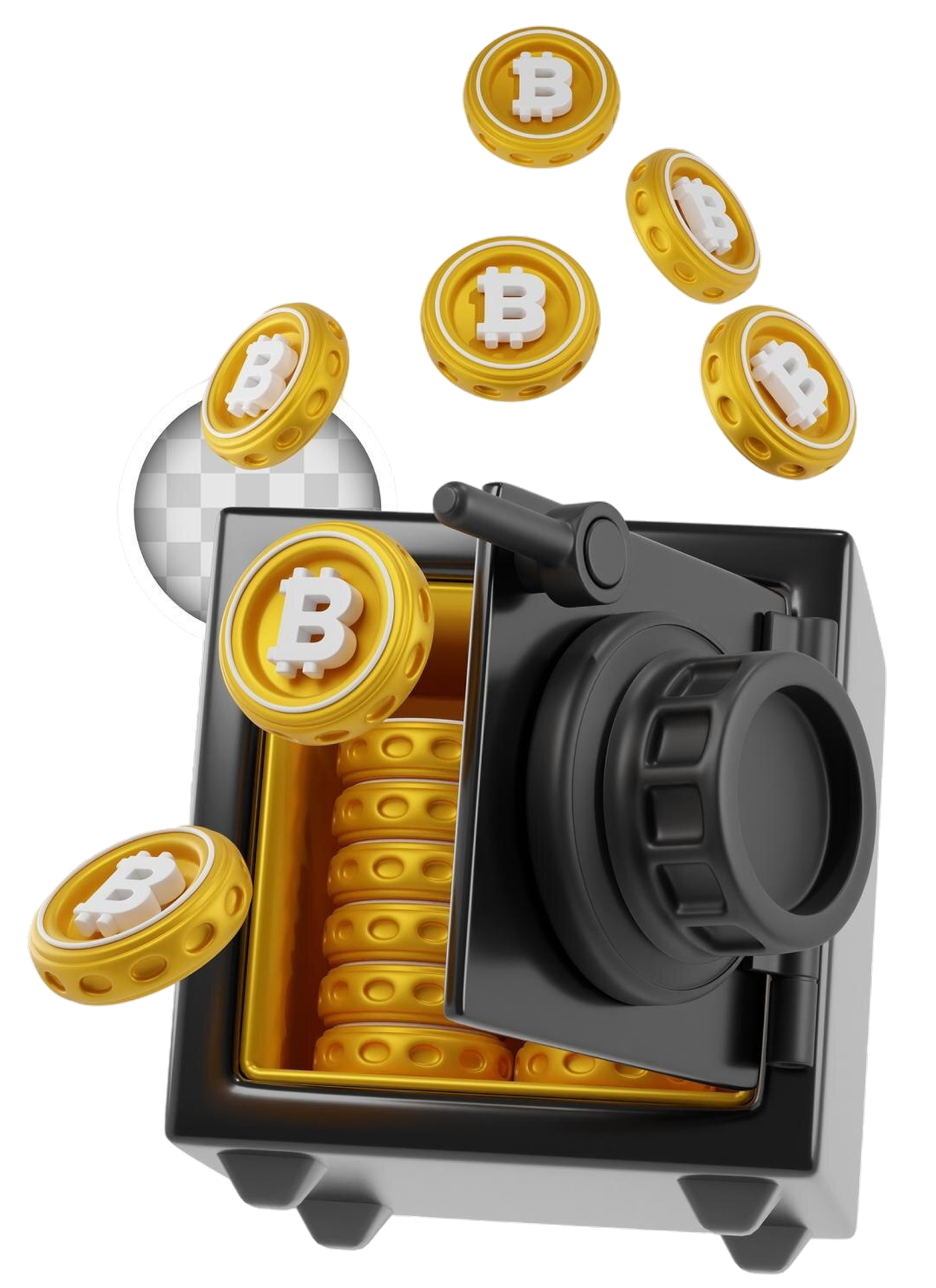 Bitcoin vault with coins